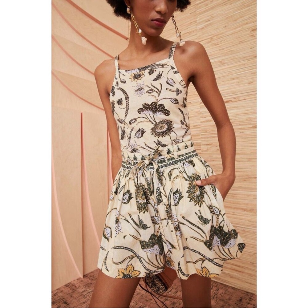 Ulla Johnson Rowan short in lemongrass floral print size 0